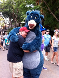 Then he found Baloo and hugged him too!